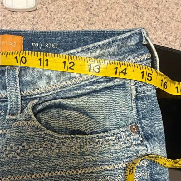 Pilcro Blue Embroidered Jean Shorts - Picture 7 of 8